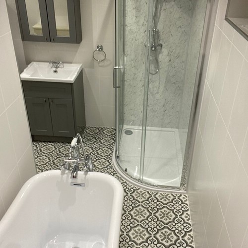 Tiled bathroom walls and floor Pembrokeshire